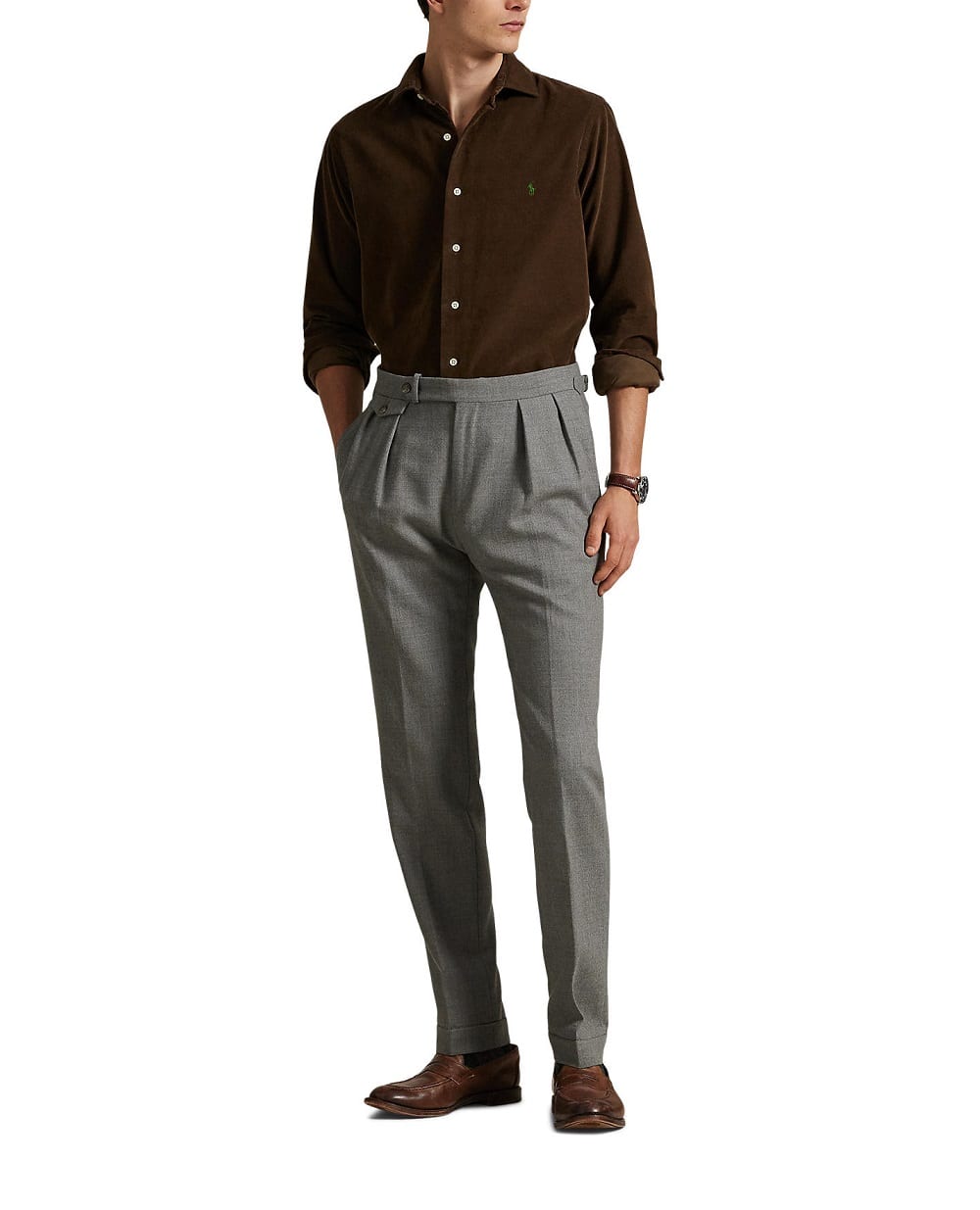 Рубашка вельветовая Polo Ralph Lauren 710P00518003, коричневый цвет • Купить в интернет-магазине Kameron