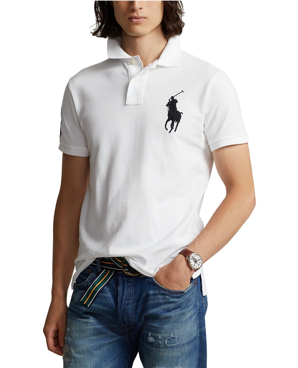 Поло Mesh Polo Ralph Lauren 710688969003, белый цвет • Купить в интернет-магазине Kameron