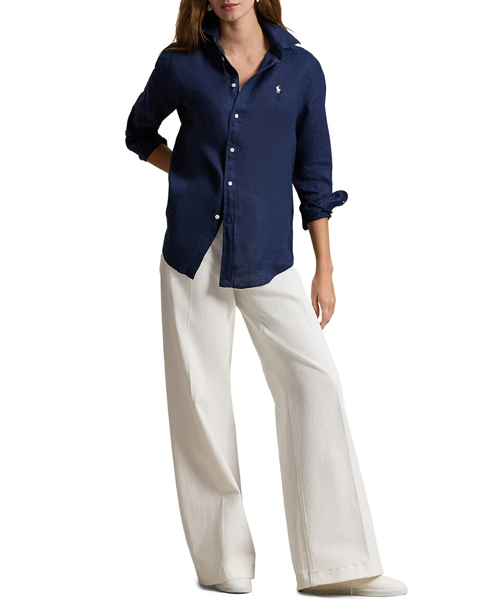 Льняная рубашка Polo Ralph Lauren 211970730519, синий цвет • Купить в интернет-магазине Kameron
