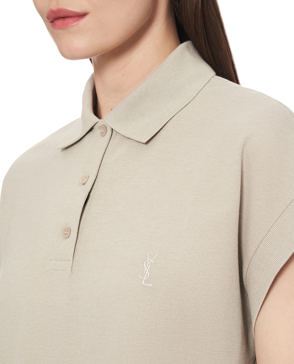 Поло Saint Laurent 824091-Y37HC, бежевый цвет • Купить в интернет-магазине Kameron