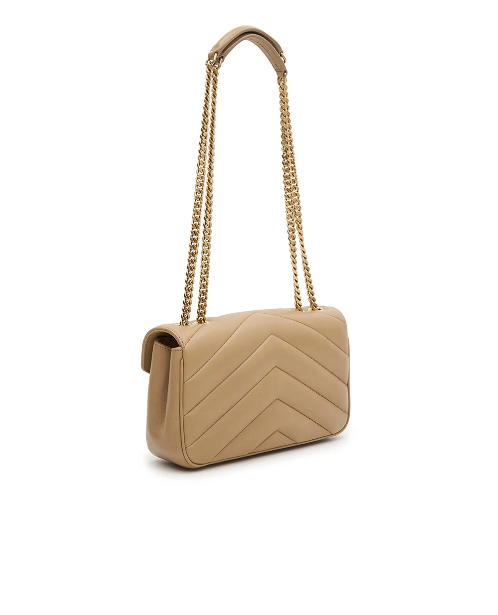 Сумка из кожи Loulou Small Saint Laurent 801437-AAEAX, бежевый цвет • Купить в интернет-магазине Kameron