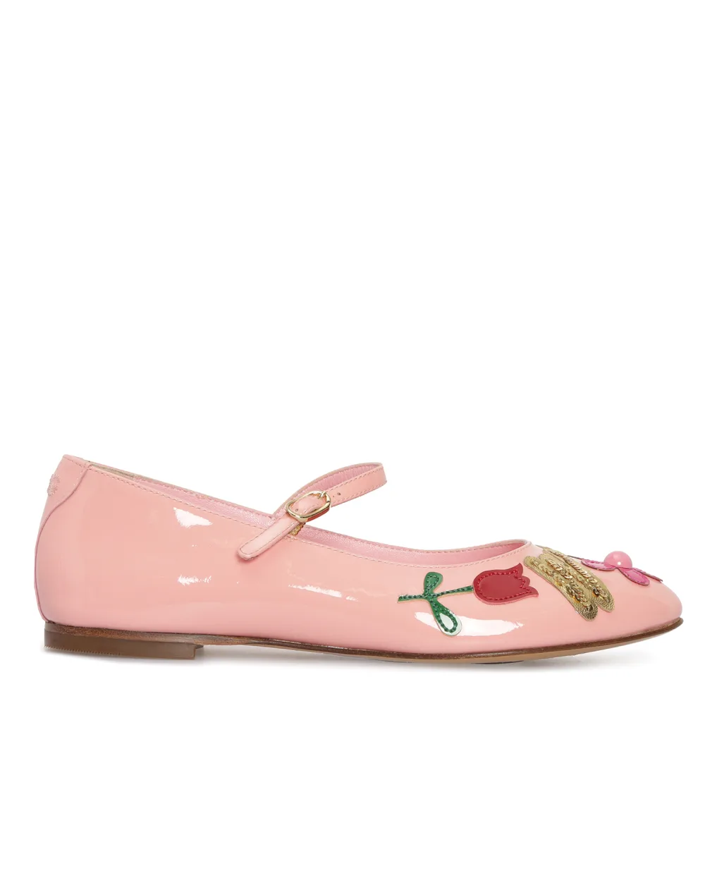 Детские лаковые балетки Dolce&Gabbana Kids D10428-AC442-M, розовый цвет • Купить в интернет-магазине Kameron