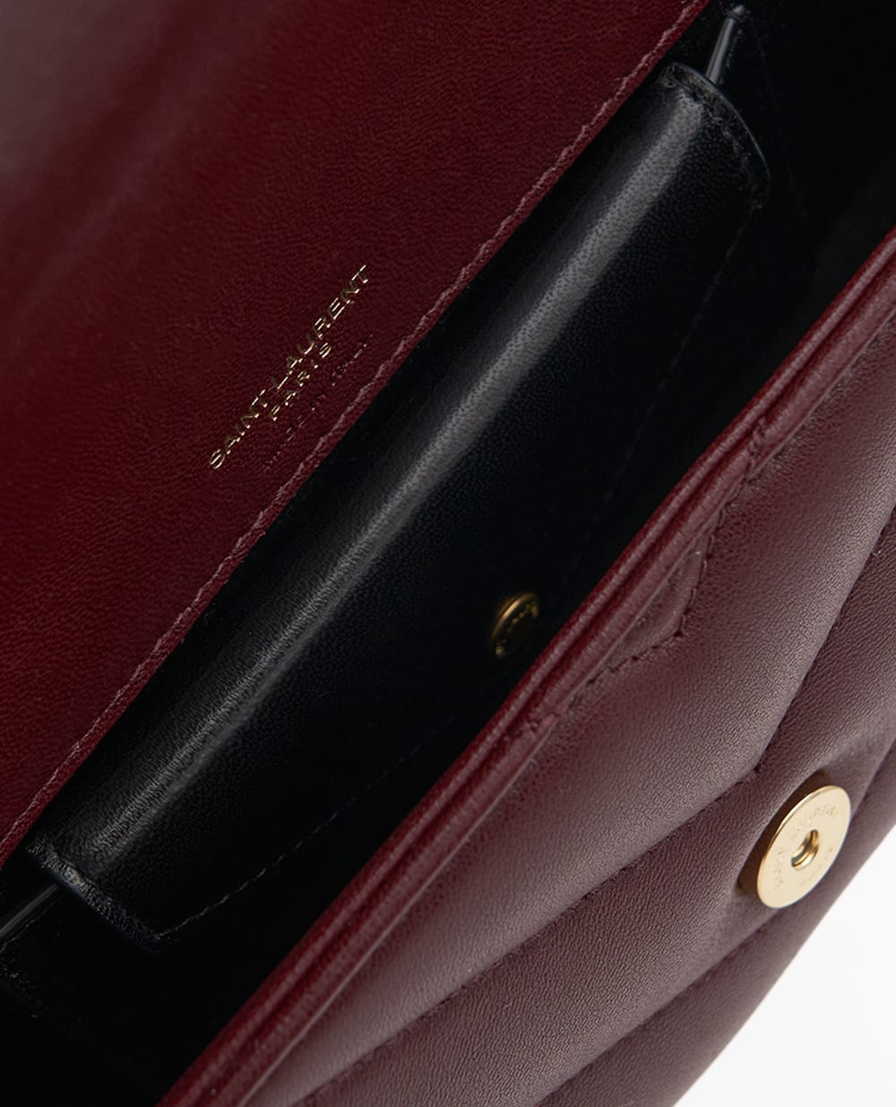 Сумка из кожи Loulou Mini Saint Laurent 821749-AAEAX, бордовый цвет • Купить в интернет-магазине Kameron