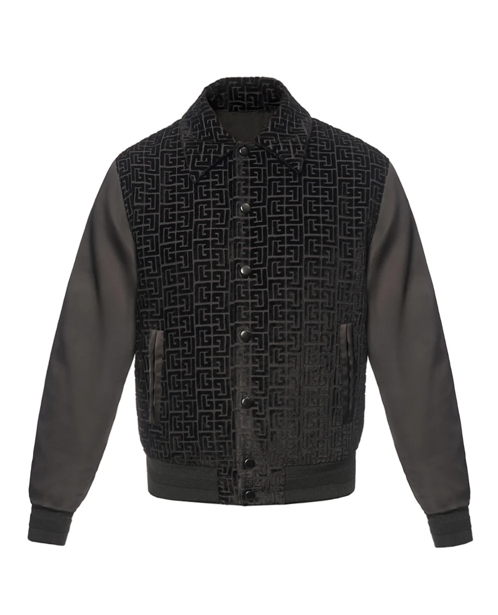 Бархатная куртка-бомбер Balmain GH1TFA73MI21, черный цвет • Купить в интернет-магазине Kameron