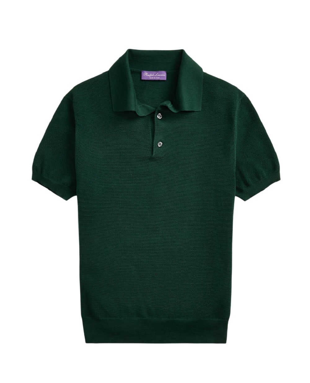 Хлопковый свитер с короткими рукавами Ralph Lauren Purple Label 790957779001, зеленый цвет • Купить в интернет-магазине Kameron