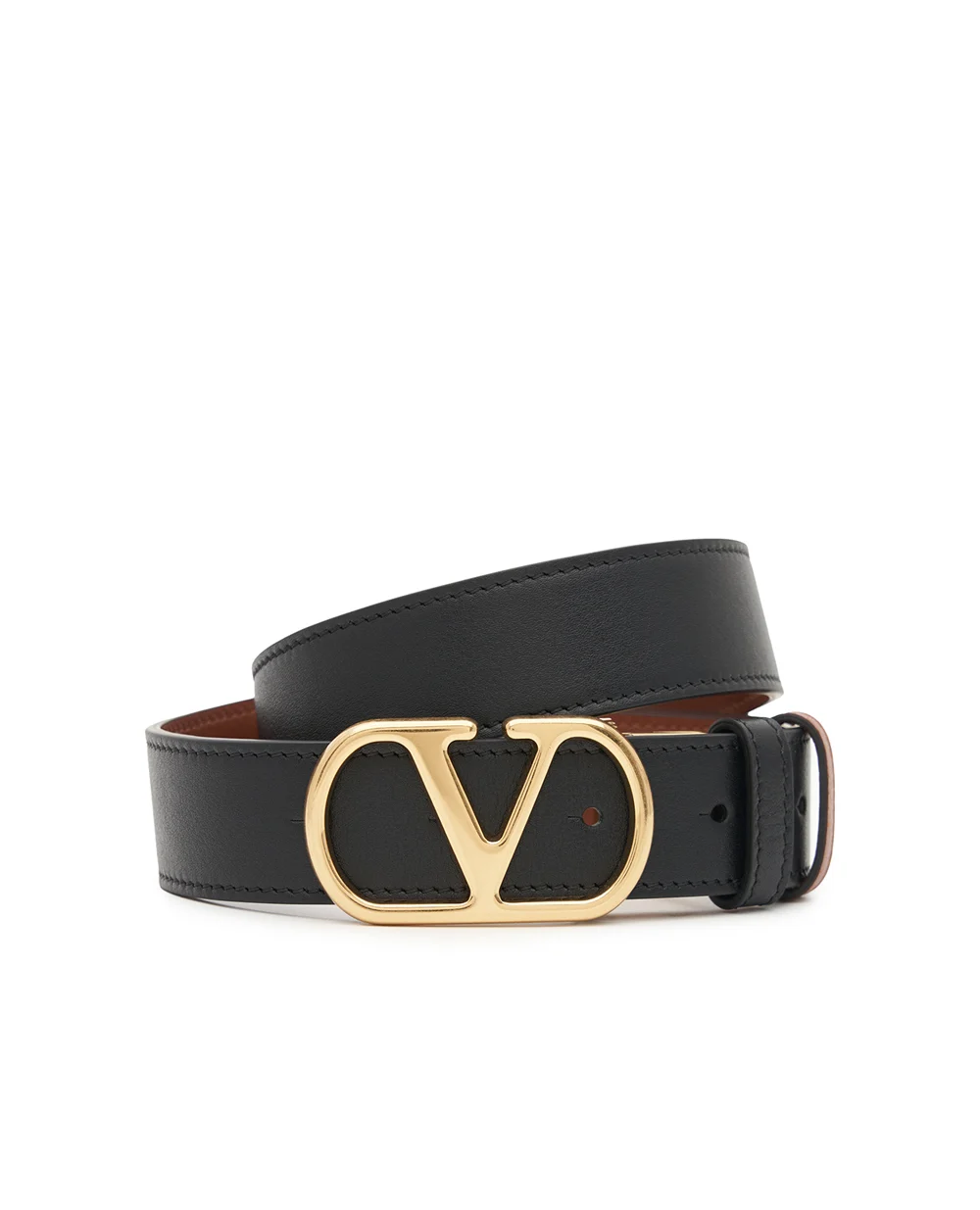 Двусторонний ремень VLogo Signature из телячьей кожи Valentino 9W2T0SQ3ZDM, черный цвет • Купить в интернет-магазине Kameron