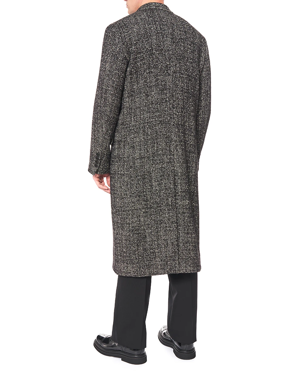 Пальто двубортное из шерсти Dolce&Gabbana G050LT-FMZAQ, черный цвет • Купить в интернет-магазине Kameron