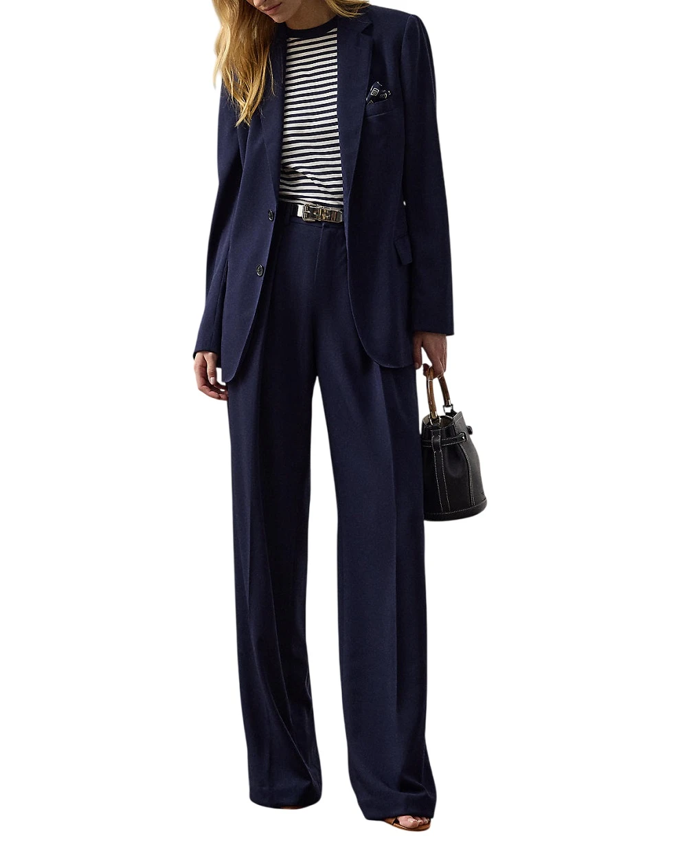 Брюки Jody из шерсти Ralph Lauren Collection 290P00387005, темно-синий цвет • Купить в интернет-магазине Kameron