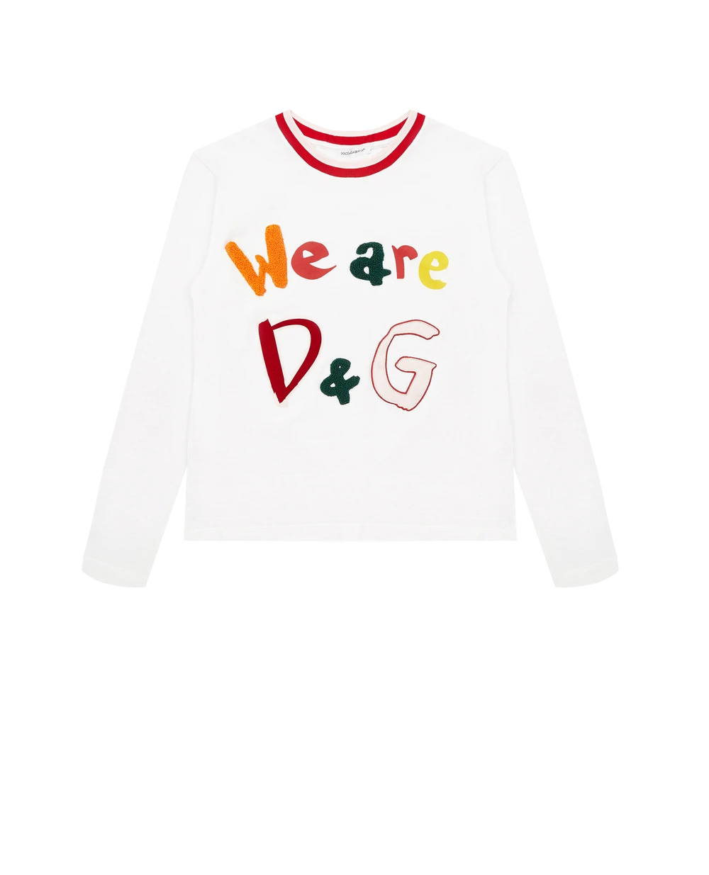 Детский лонгслив Dolce&Gabbana Kids L5JTGB-G7XBF-S, белый цвет • Купить в интернет-магазине Kameron