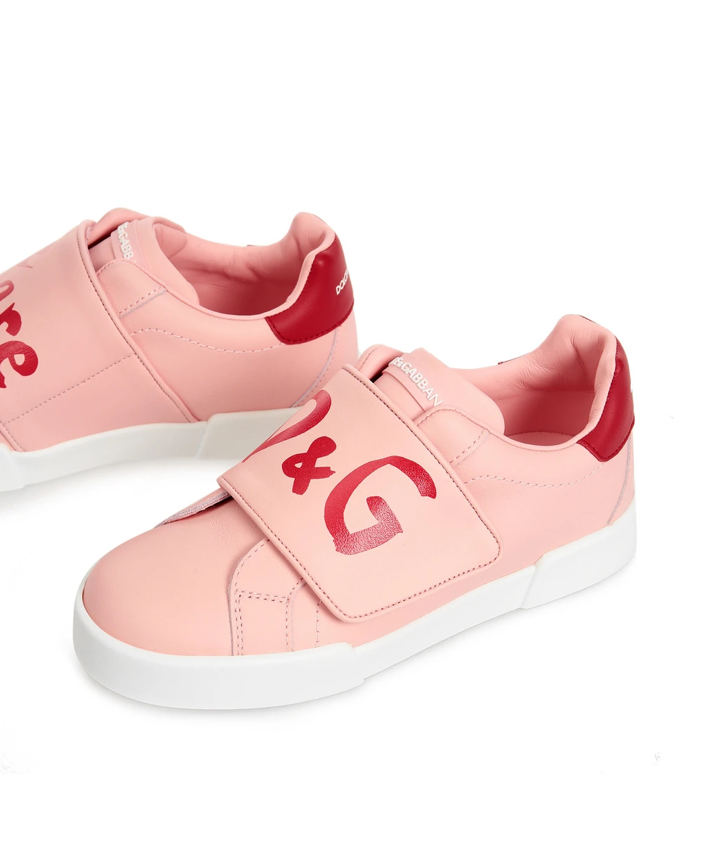 Кожаные сникеры Dolce&Gabbana Kids DA0916-AZ574-S, розовый цвет • Купить в интернет-магазине Kameron