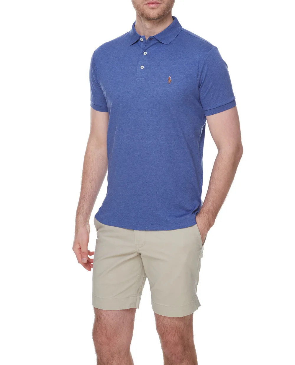 Поло Interlock Polo Ralph Lauren 710713130008, синий цвет • Купить в интернет-магазине Kameron