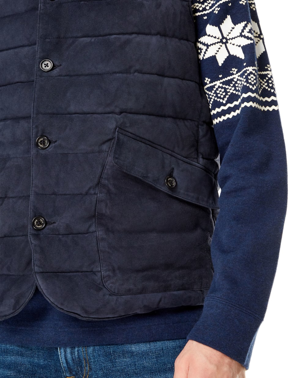 Замшевый жилет Polo Ralph Lauren 710847085002, синий цвет • Купить в интернет-магазине Kameron