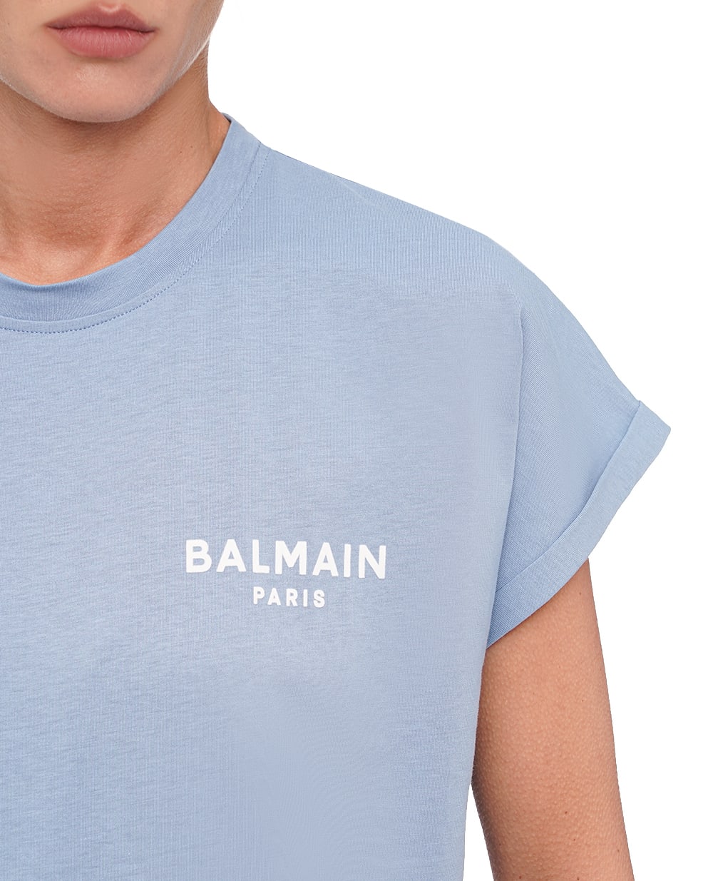 Футболка Balmain CF1EF010BB01, голубой цвет • Купить в интернет-магазине Kameron