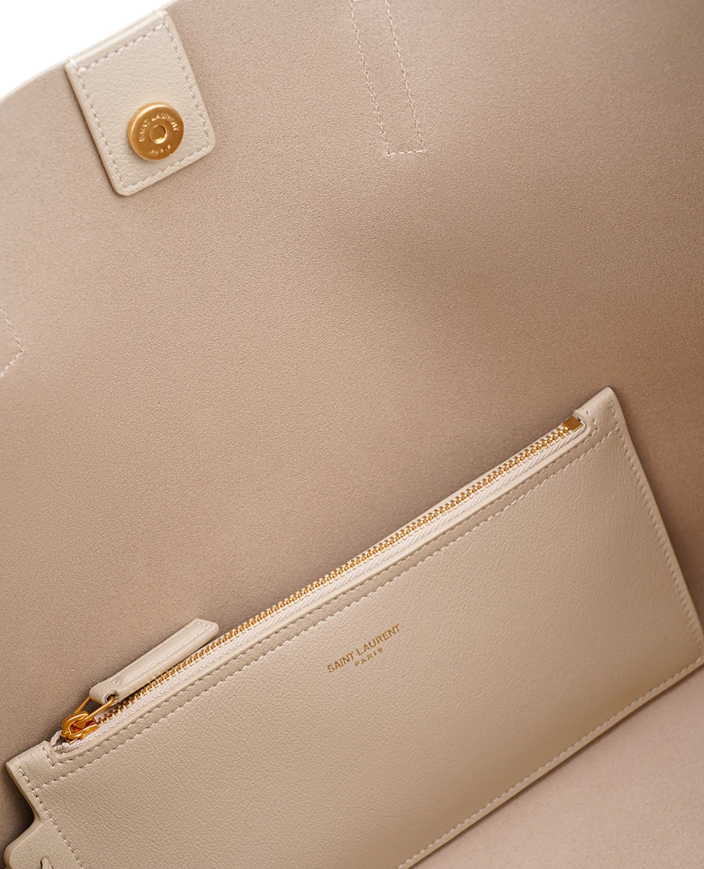 Кожаная сумка Shopping Bag Saint Laurent 600281-CSV0J, бежевый цвет • Купить в интернет-магазине Kameron