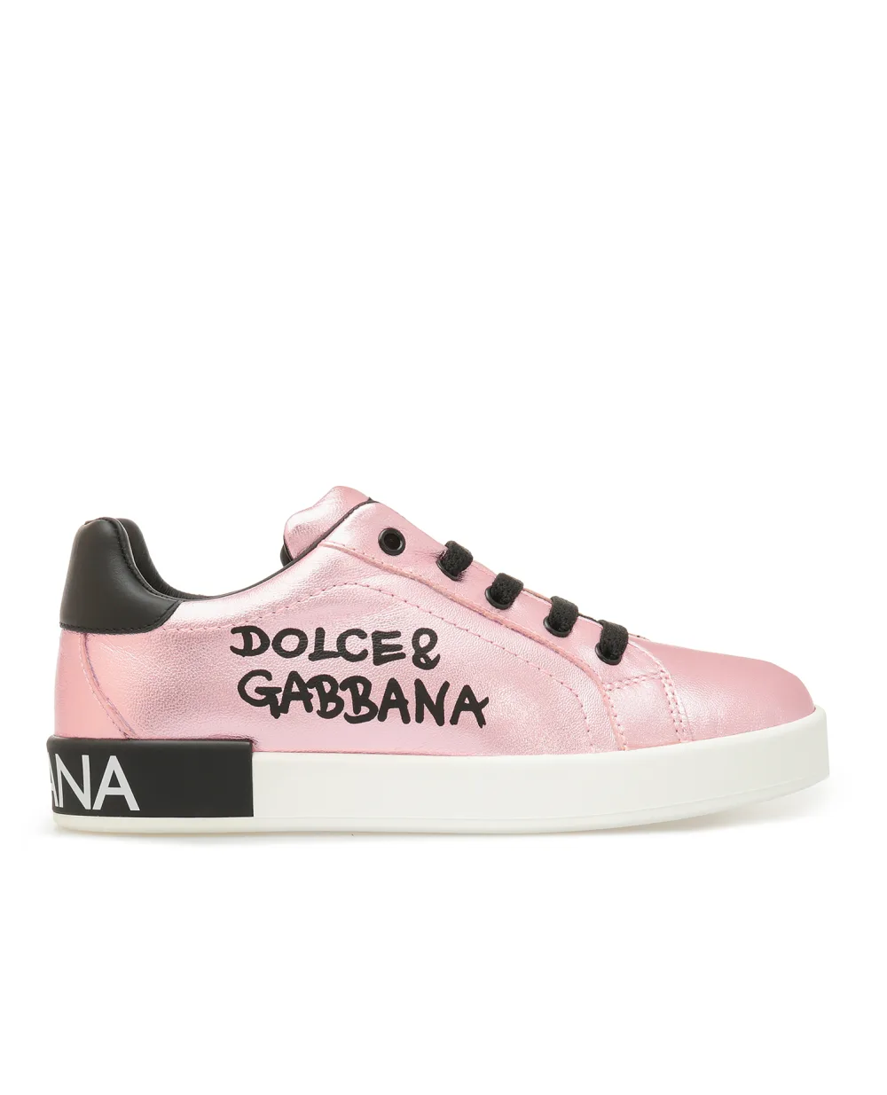 Кожаные сникеры Dolce&Gabbana Kids D10806-AN442-S, розовый цвет • Купить в интернет-магазине Kameron