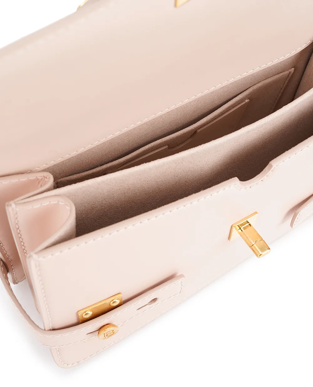 Кожаная сумка B-Buzz Shoulder 24 Balmain CN1DA828LAVE, нюдовый цвет • Купить в интернет-магазине Kameron