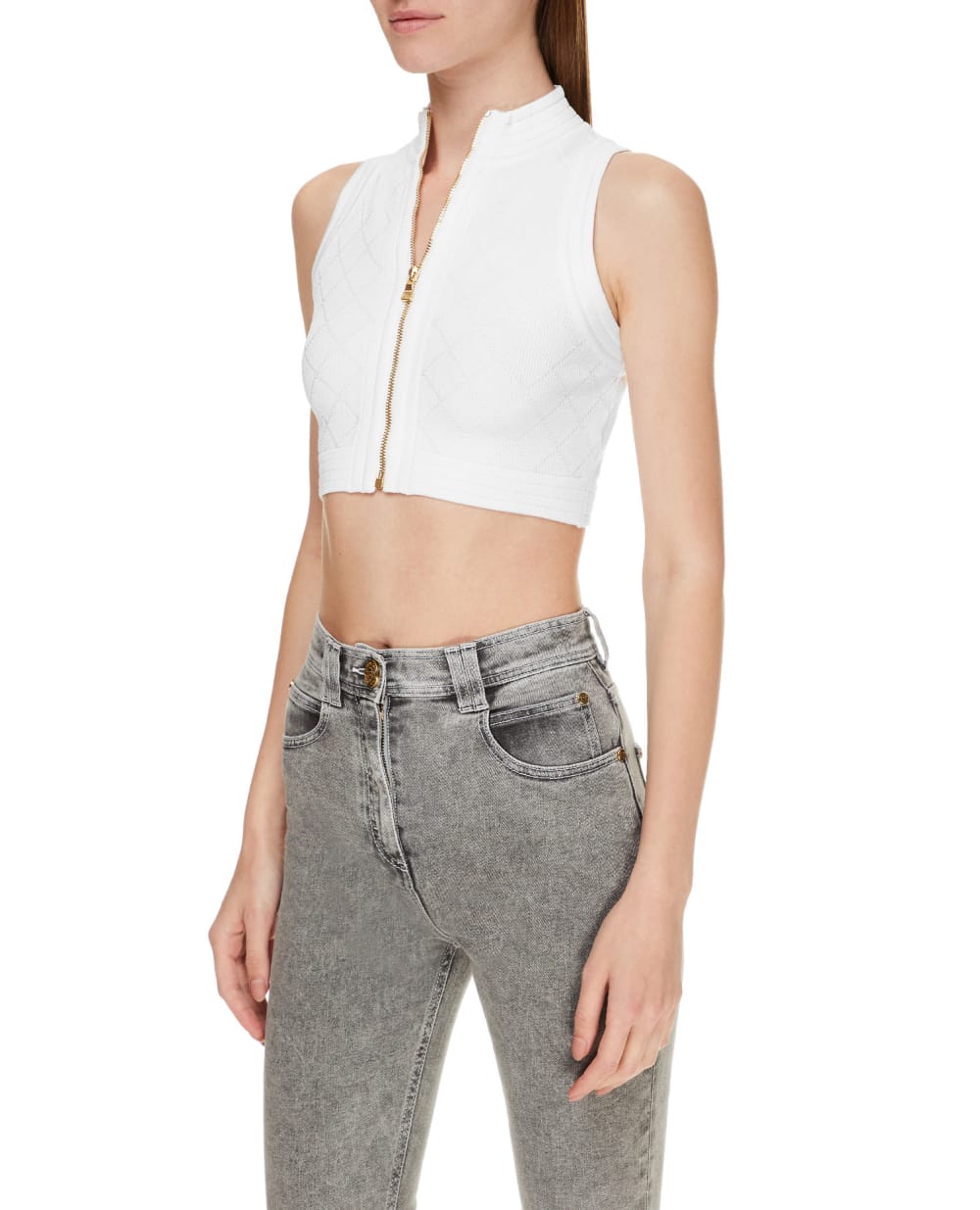 Топ Balmain UF10128K110, белый цвет • Купить в интернет-магазине Kameron