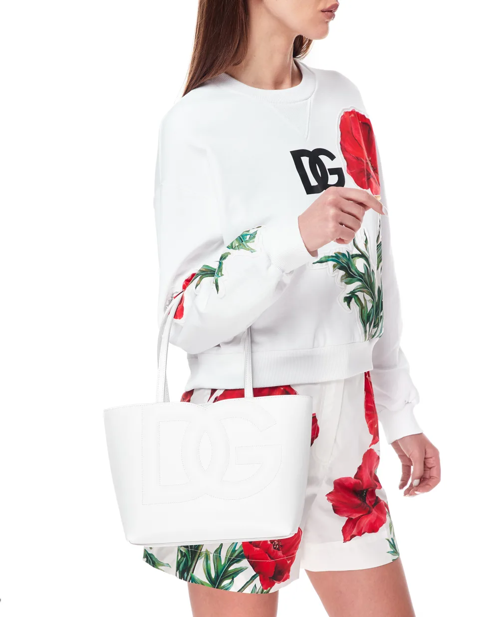 Сумка шоппер DG Logo Small Dolce&Gabbana BB7337-AW576, белый цвет • Купить в интернет-магазине Kameron
