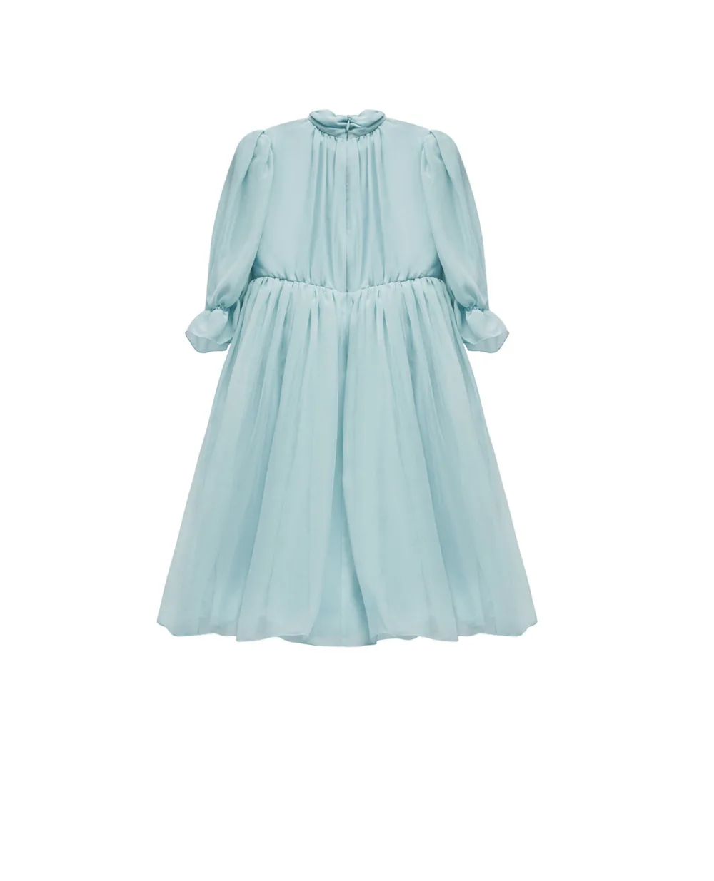 Шелковое платье Dolce&Gabbana Kids L52DP7-FU1AT-S, голубой цвет • Купить в интернет-магазине Kameron