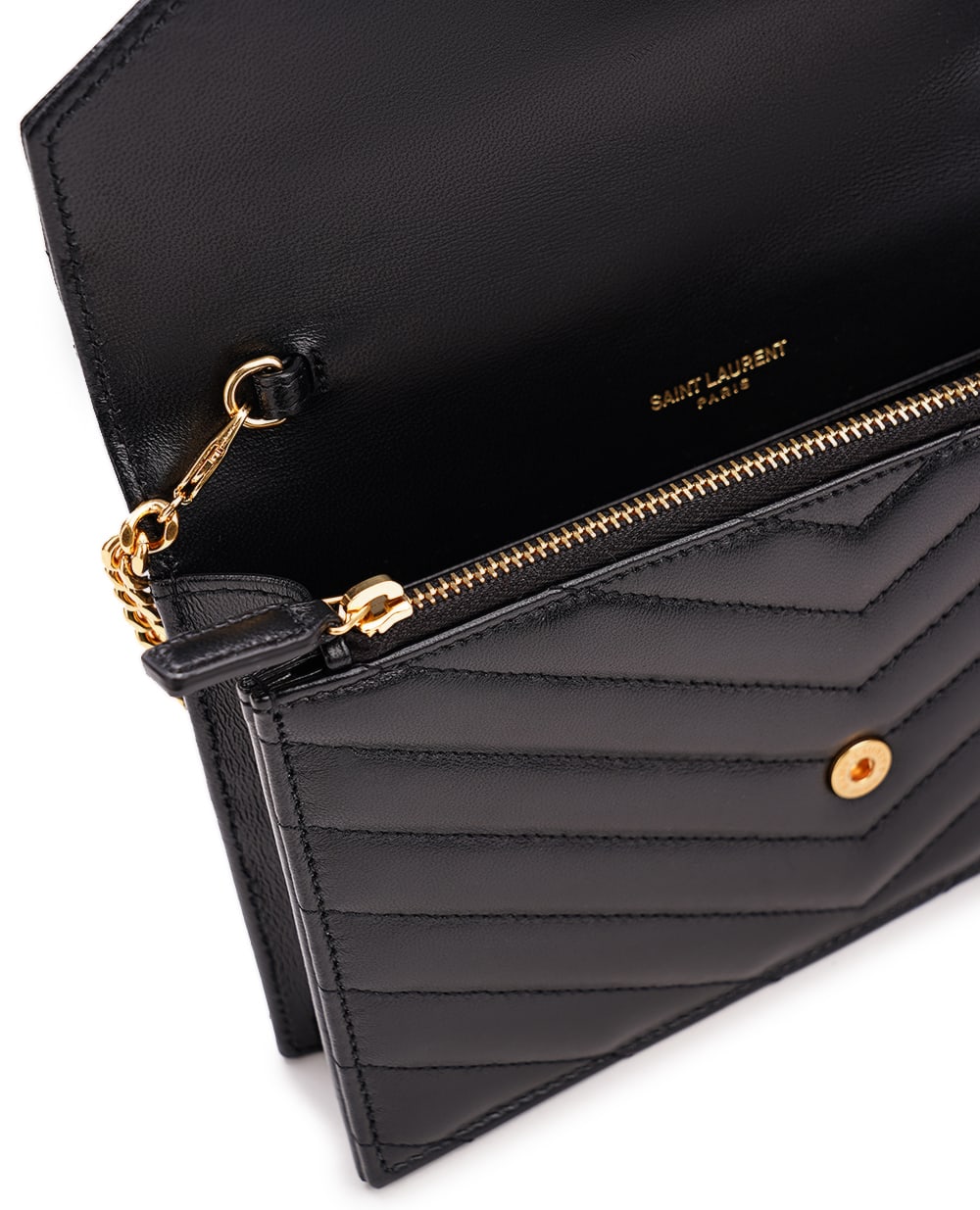 Кожаная сумка Cassandre Chain Wallet Saint Laurent 742920-AAA44, черный цвет • Купить в интернет-магазине Kameron