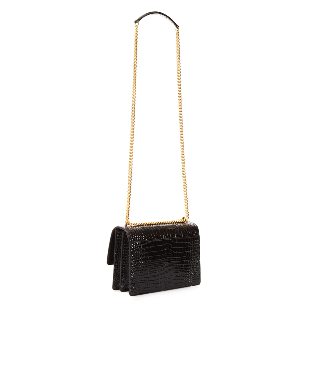 Кожаная сумка Sunset Medium Saint Laurent 442906-DND0J, черный цвет • Купить в интернет-магазине Kameron