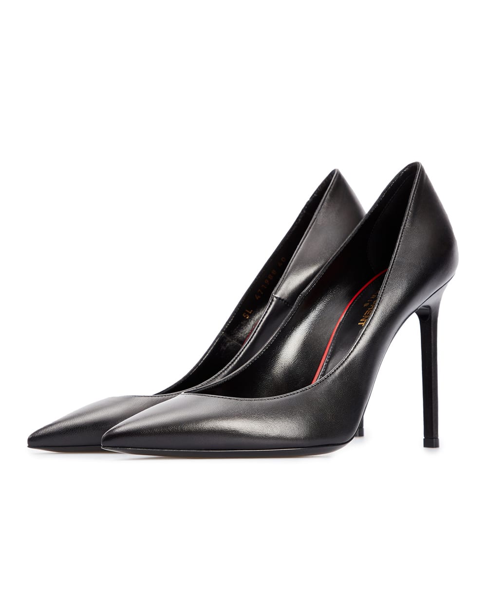 Кожаные лодочки Anja Saint Laurent 471988-AKP00, черный цвет • Купить в интернет-магазине Kameron
