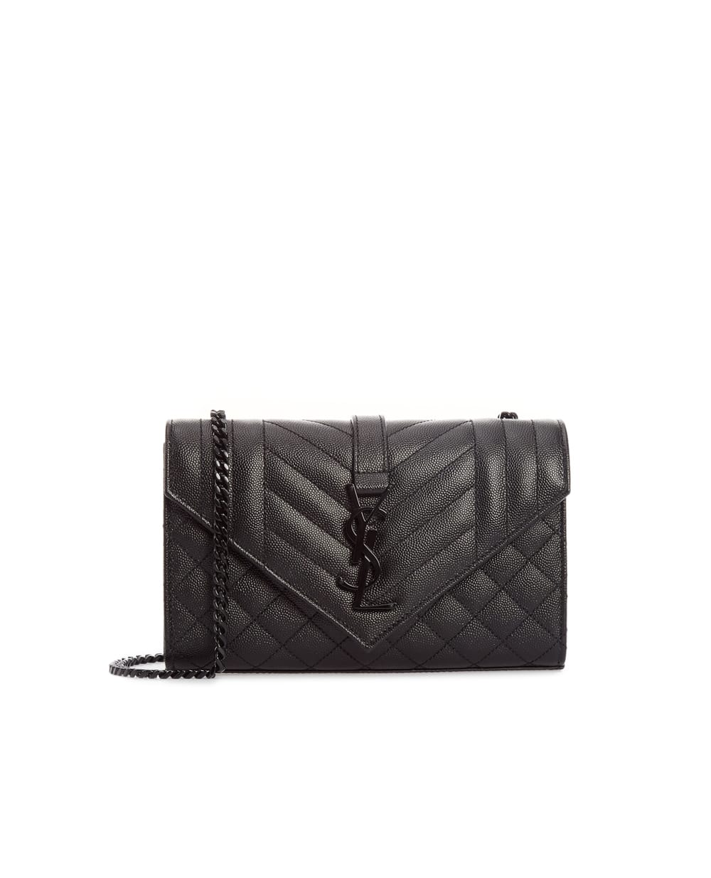 Кожаная сумка Envelope Saint Laurent 600195-BOW98-, черный цвет • Купить в интернет-магазине Kameron