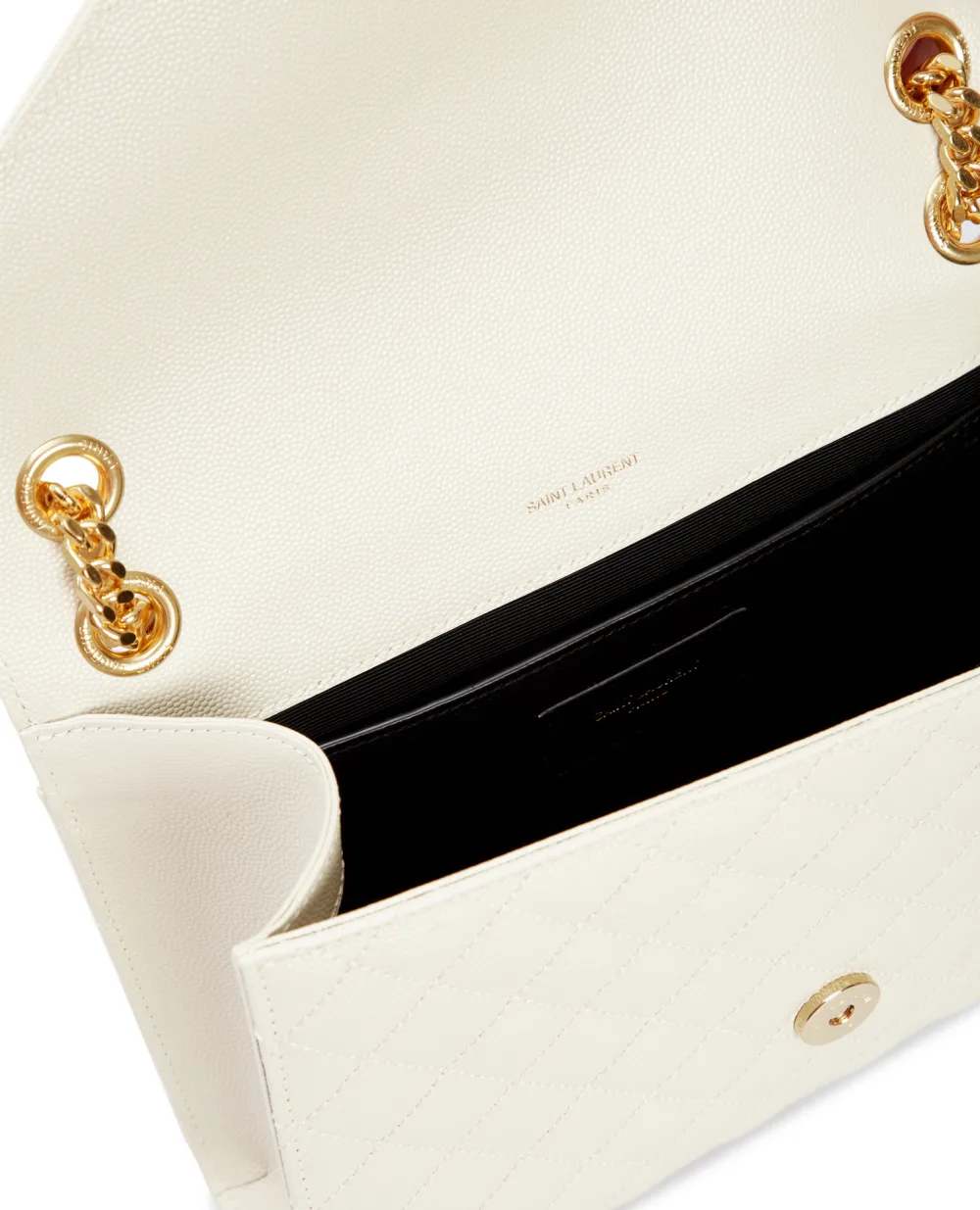 Кожаная сумка Envelope Medium Saint Laurent 600185-BOW91-, белый цвет • Купить в интернет-магазине Kameron