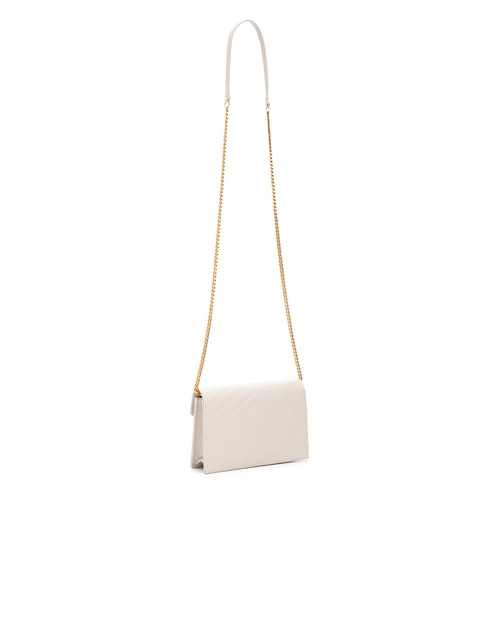 Кожаная сумка Cassandre Chain Wallet Saint Laurent 742920-BOW01, белый цвет • Купить в интернет-магазине Kameron