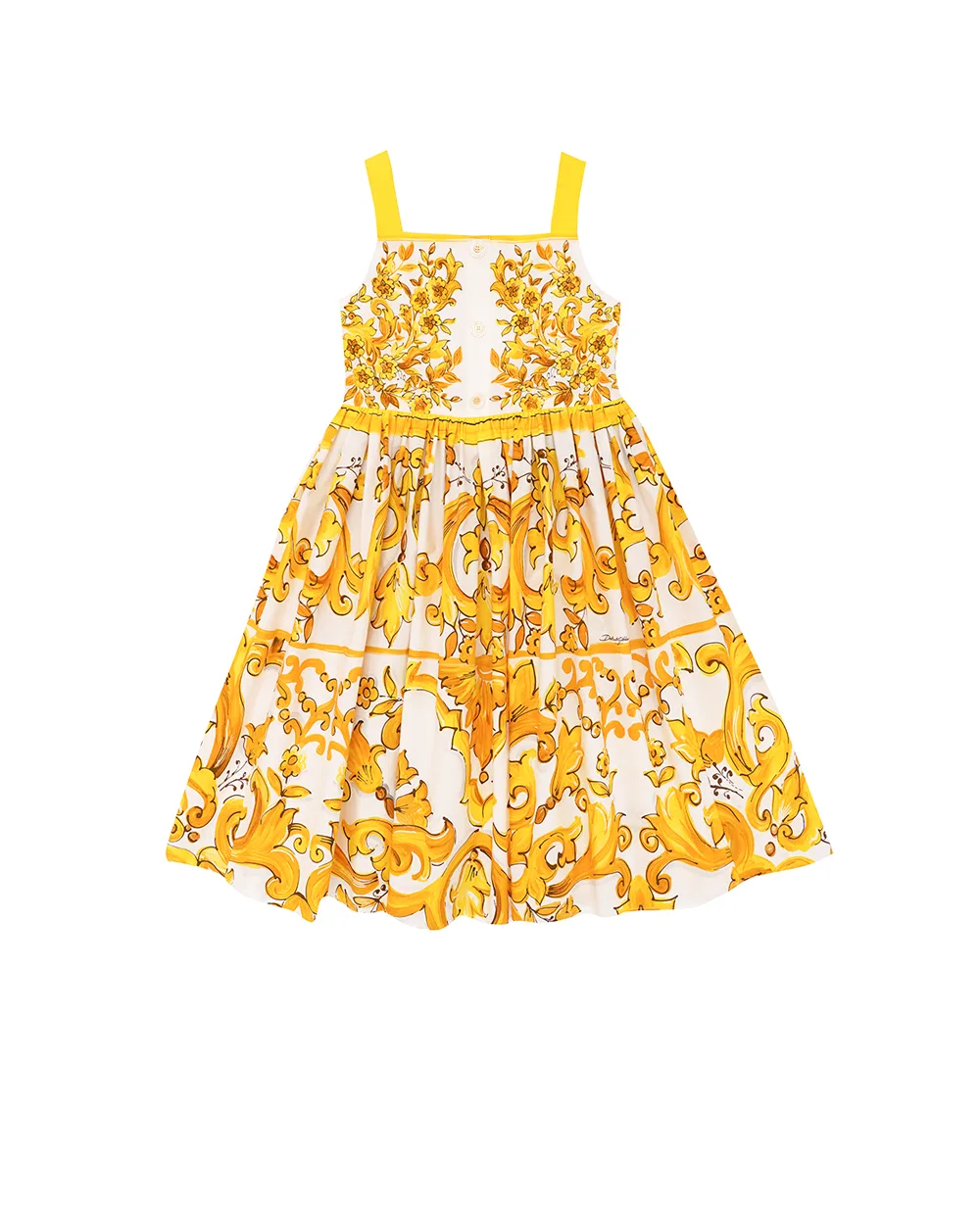 Детское платье Dolce&Gabbana Kids L53DW3-FI5JY-B, желтый цвет • Купить в интернет-магазине Kameron