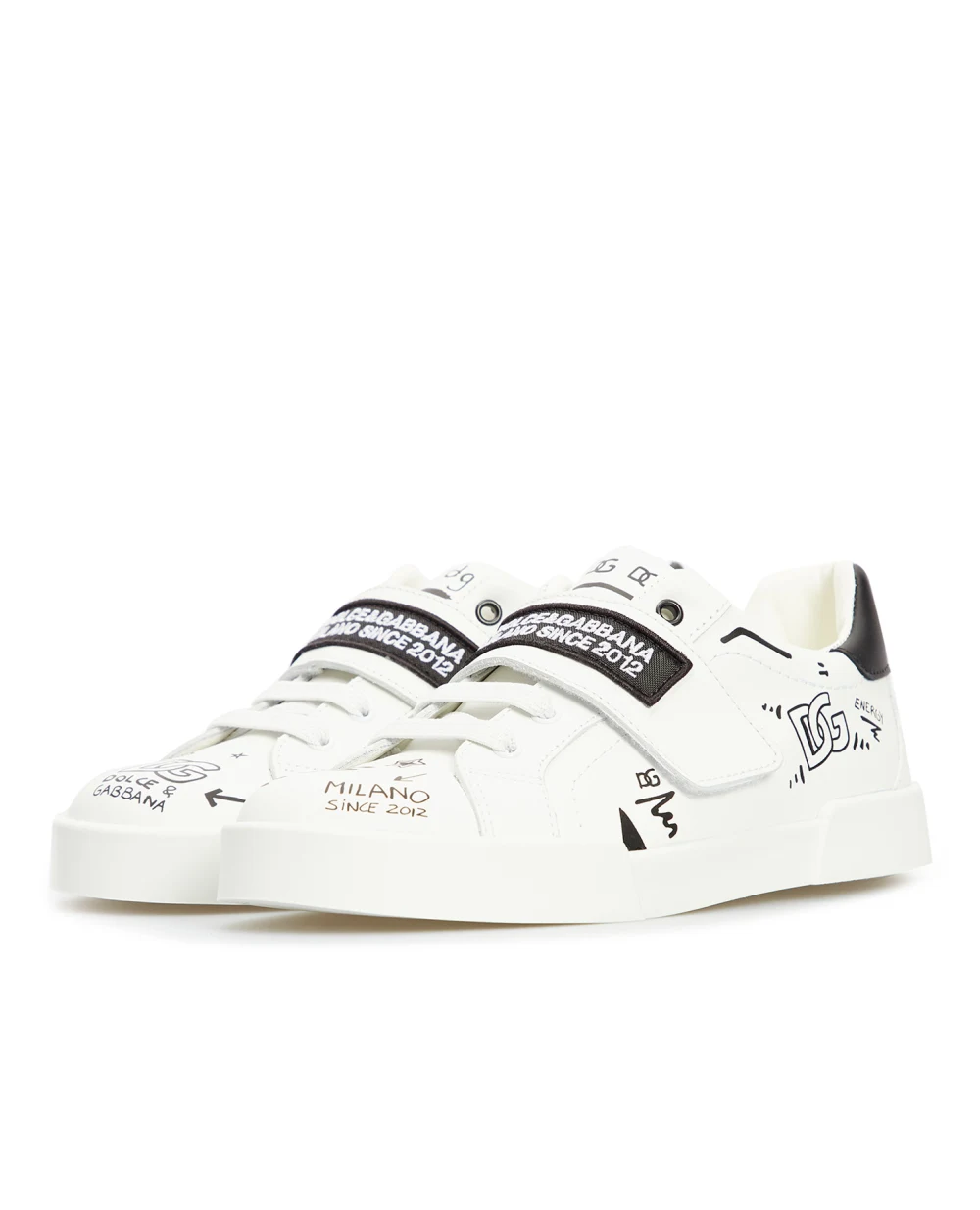 Кожаные сникеры Dolce&Gabbana Kids DA5056-A1193-M, белый цвет • Купить в интернет-магазине Kameron