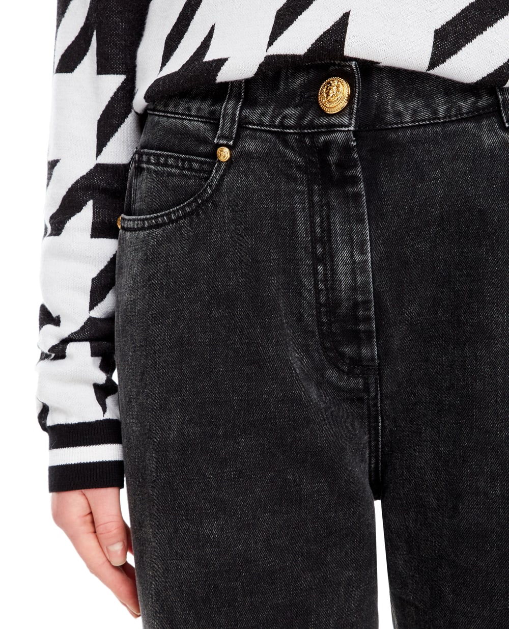 Джинсы Balmain YF1MK000DB67, черный цвет • Купить в интернет-магазине Kameron