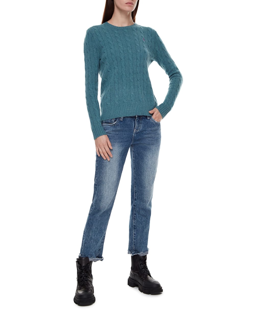 Шерстяной джемпер Polo Ralph Lauren 211525764079, голубой цвет • Купить в интернет-магазине Kameron