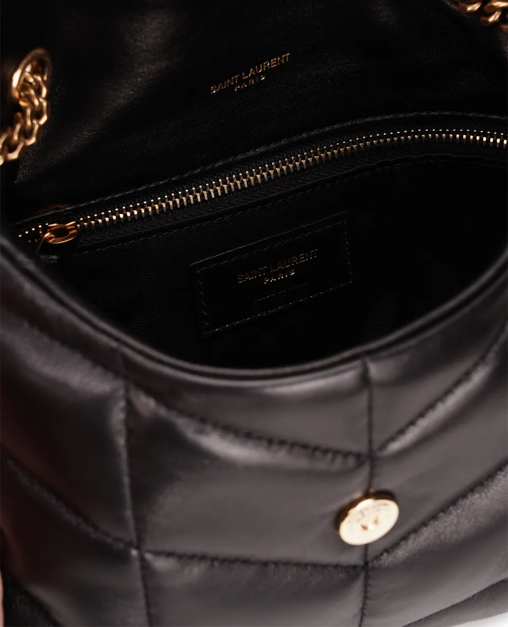 Кожаная сумка Puffer Medium Saint Laurent 747758-AABZO, черный цвет • Купить в интернет-магазине Kameron