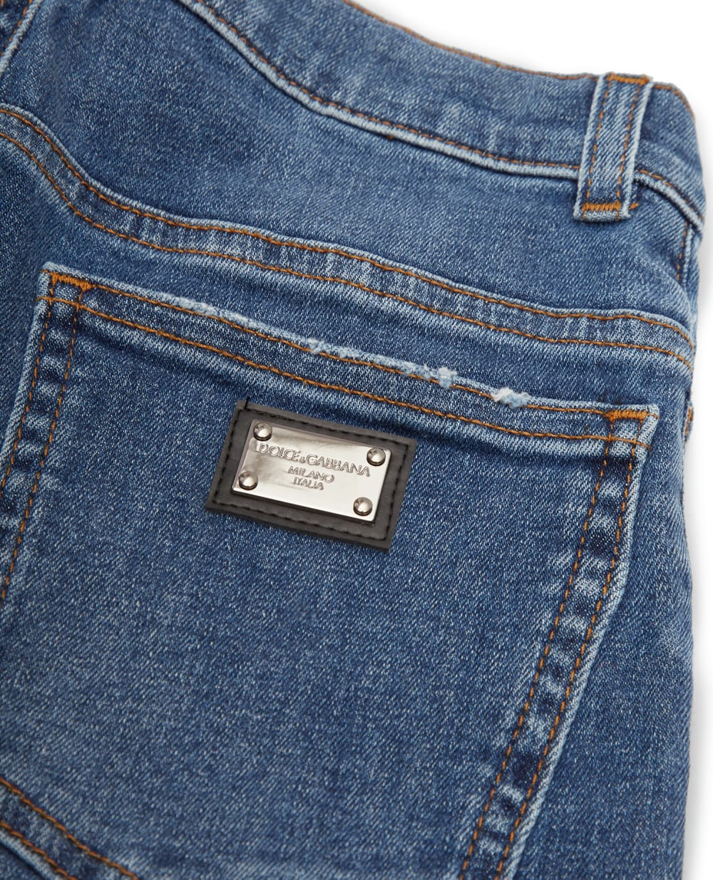 Детские джинсовые шорты Dolce&Gabbana Kids L43Q09-LDA90-S, синий цвет • Купить в интернет-магазине Kameron