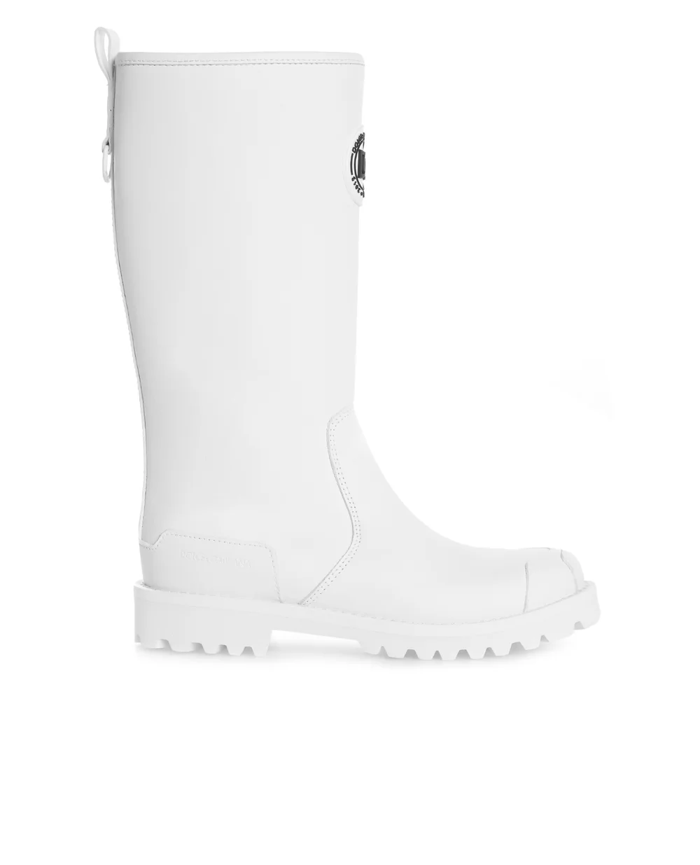 Кожаные сапоги Dolce&Gabbana Kids D11055-AQ516-L, белый цвет • Купить в интернет-магазине Kameron