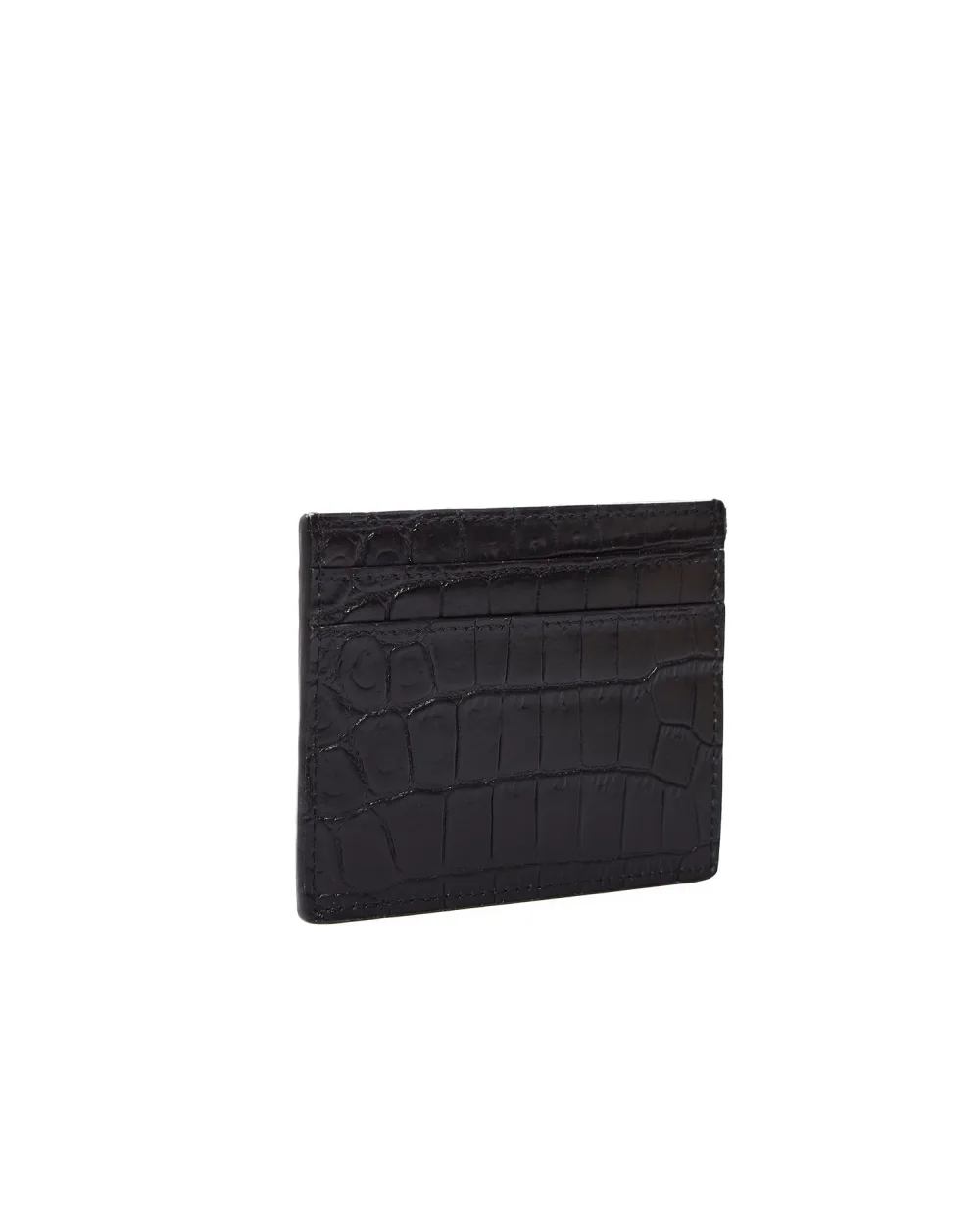 Кожаная визитница Saint Laurent 375946-DZE0E-, черный цвет • Купить в интернет-магазине Kameron