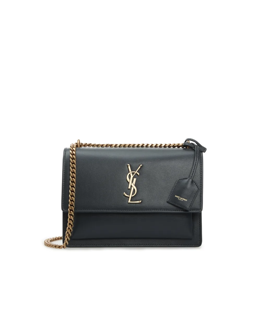 Кожаная сумка Sunset Medium Saint Laurent 442906-D420W-, темно-серый цвет • Купить в интернет-магазине Kameron