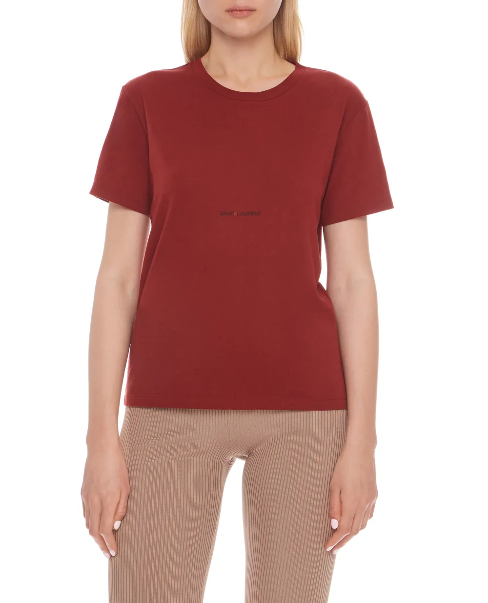 Футболка Saint Laurent 660774-YBYL2, бордовый цвет • Купить в интернет-магазине Kameron