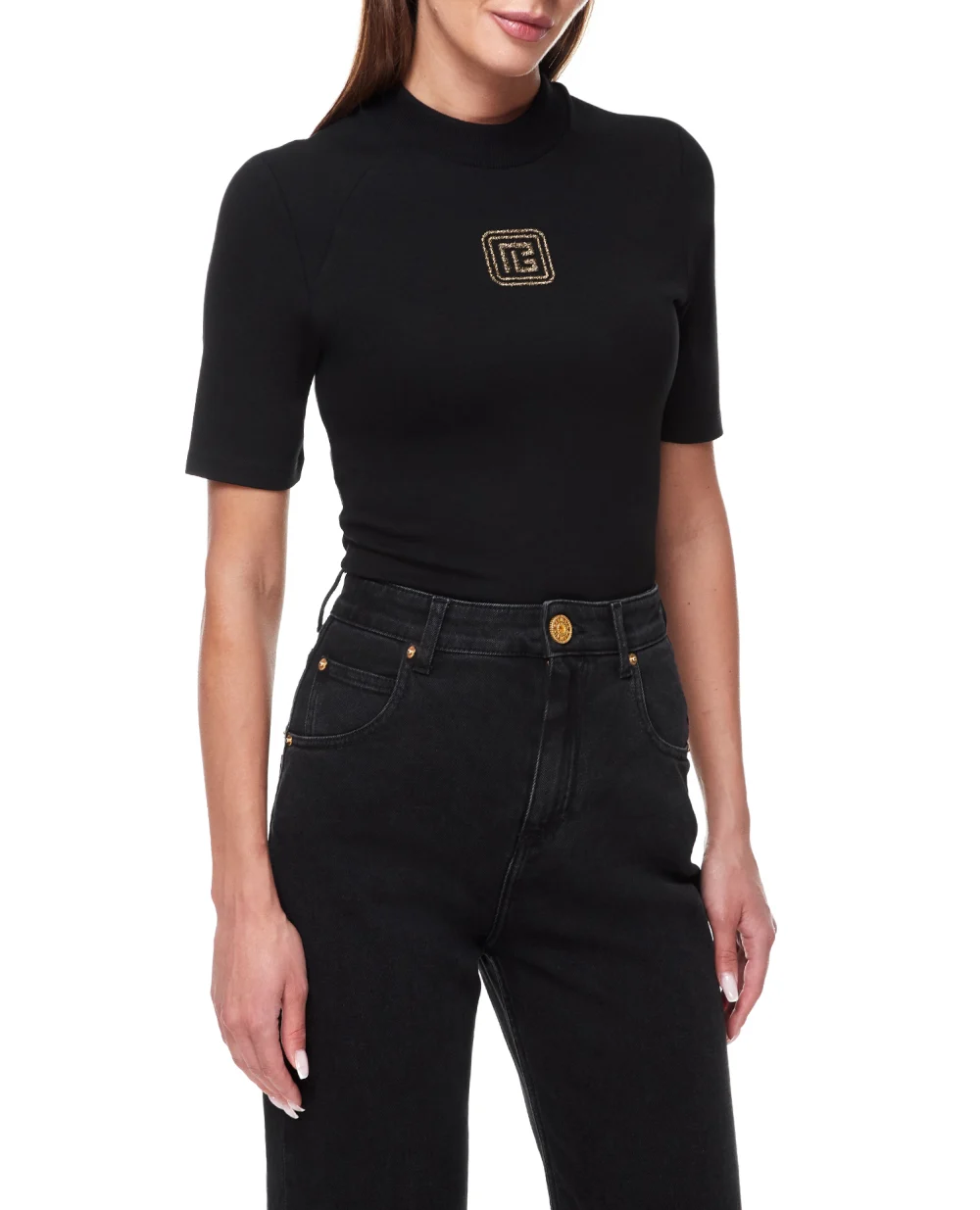 Футболка Balmain BF1EF055BC49, черный цвет • Купить в интернет-магазине Kameron