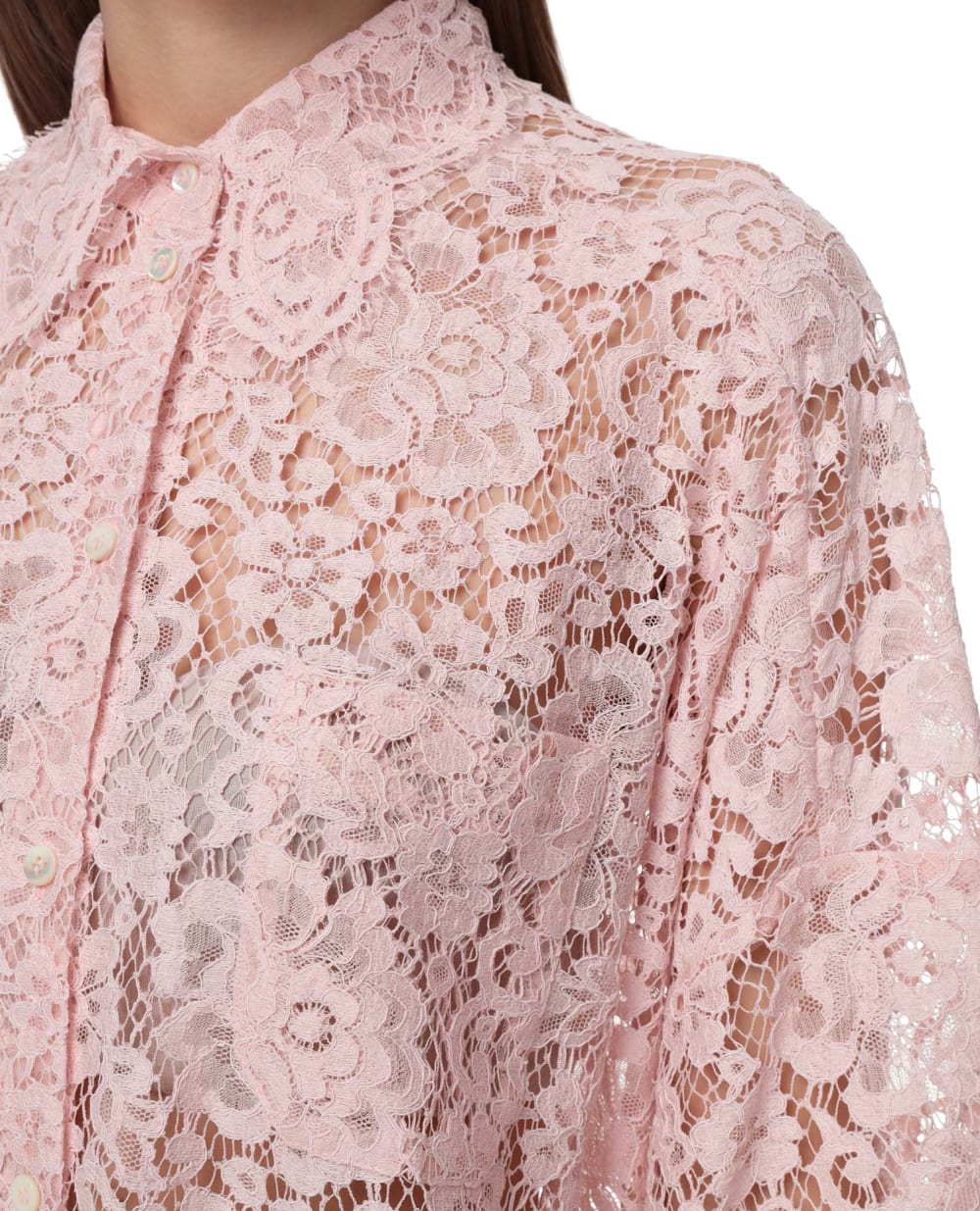 Кружевная блуза Dolce&Gabbana F5N68T-HLMEA, розовый цвет • Купить в интернет-магазине Kameron