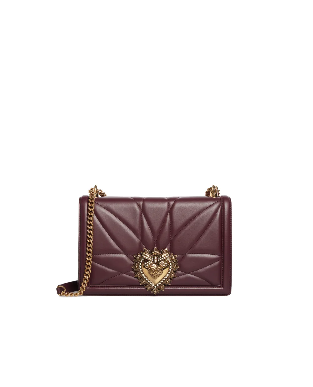 Кожаная сумка Devotion Large Dolce&Gabbana BB6651-AV967, бордовый цвет • Купить в интернет-магазине Kameron