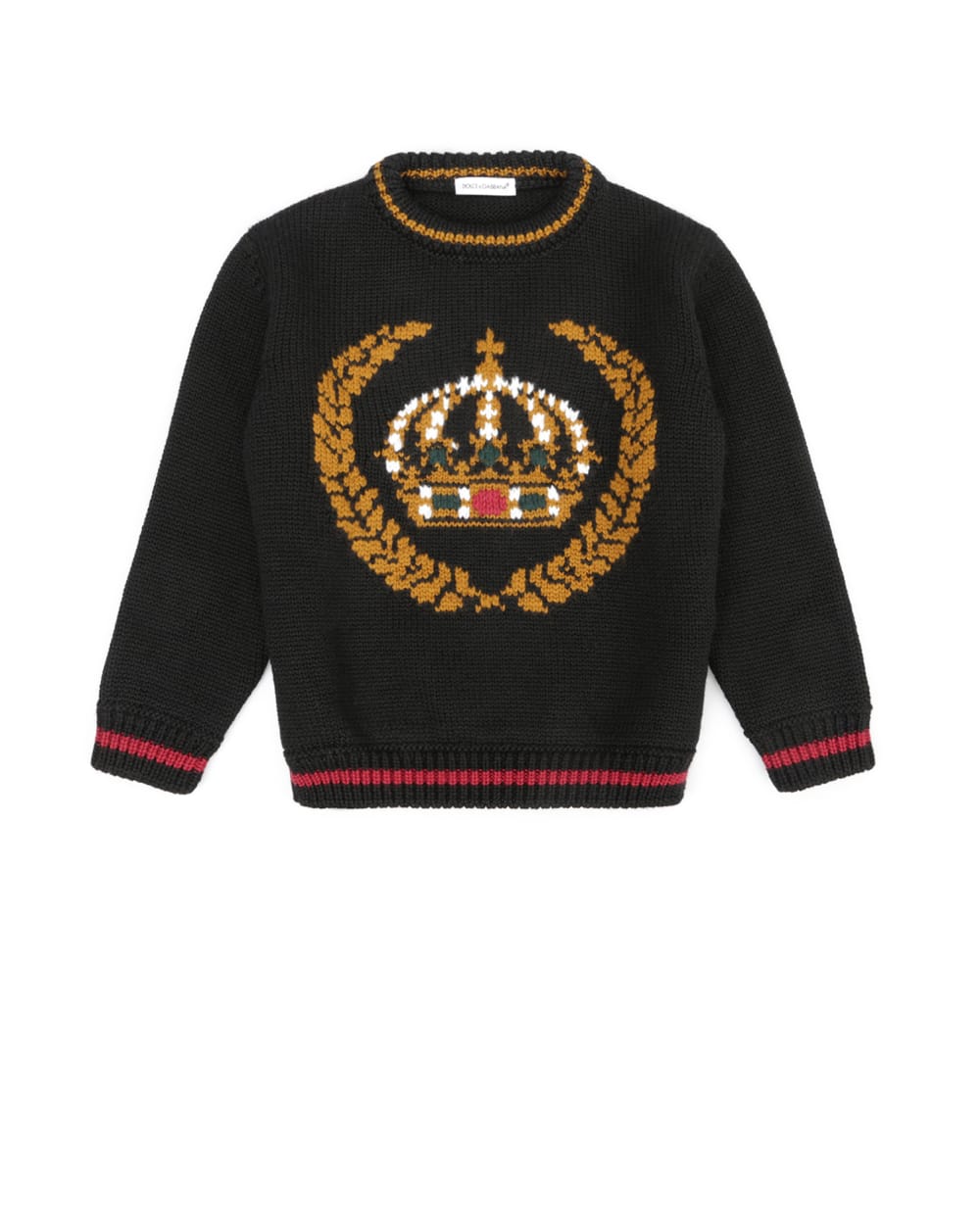 Шерстяной джемпер Dolce&Gabbana Kids L4KW13-JAVHK-B, черный цвет • Купить в интернет-магазине Kameron