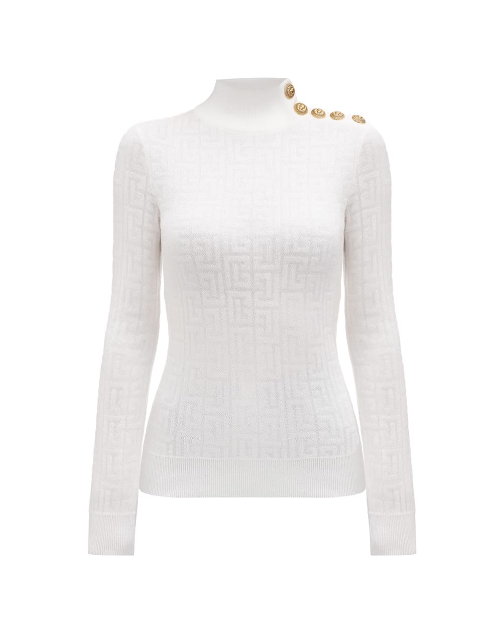 Мохеровый гольф Balmain BF1KF012KE69, молочный цвет • Купить в интернет-магазине Kameron