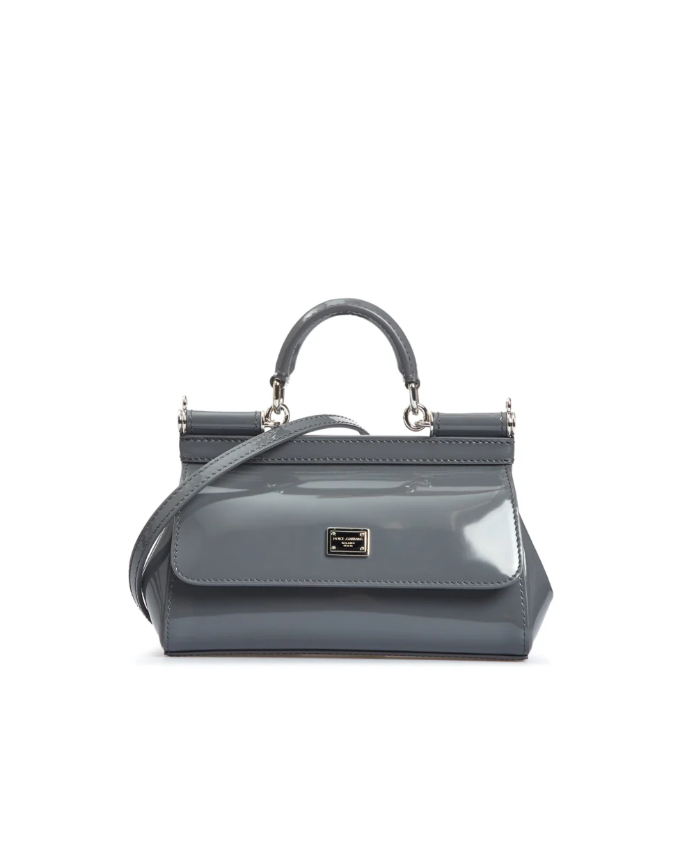 Кожаная сумка Sicily Small Dolce&Gabbana BB7116-AI413, серый цвет • Купить в интернет-магазине Kameron