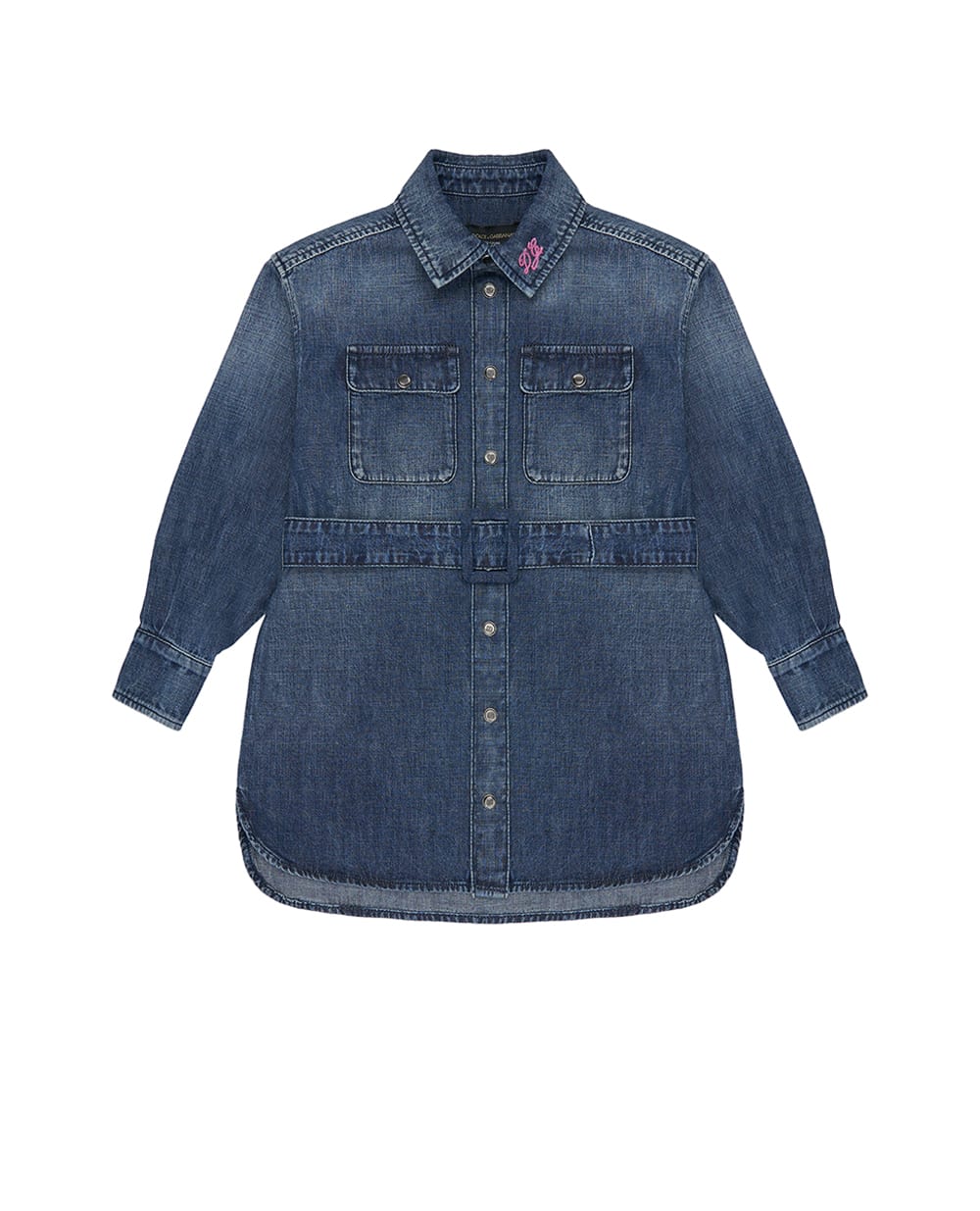 Детское платье из денима Dolce&Gabbana Kids L53DL9-LDE01-B, синий цвет • Купить в интернет-магазине Kameron