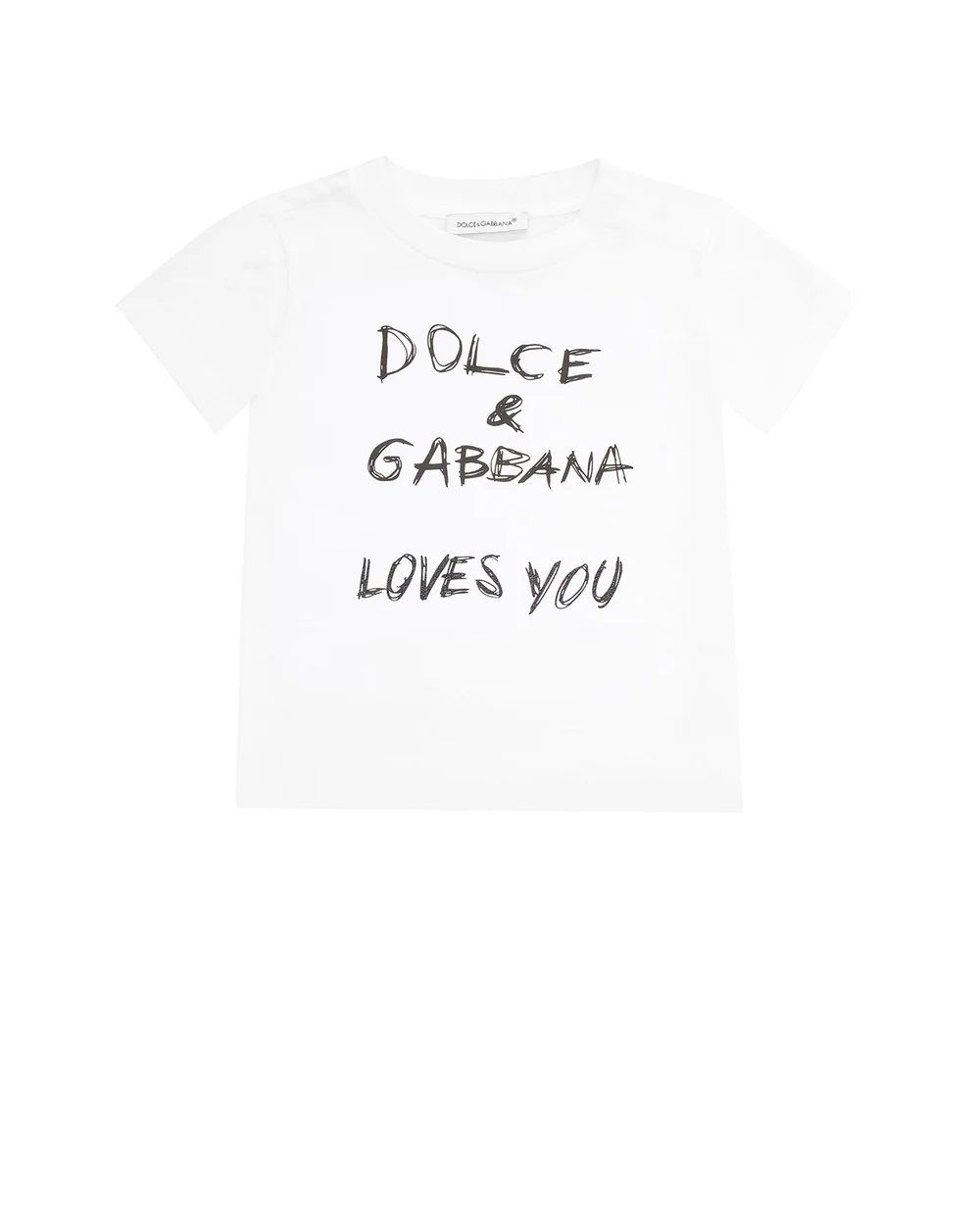 Детская футболка Dolce&Gabbana Kids L5JTAZ-G7XEA-S-, белый цвет • Купить в интернет-магазине Kameron