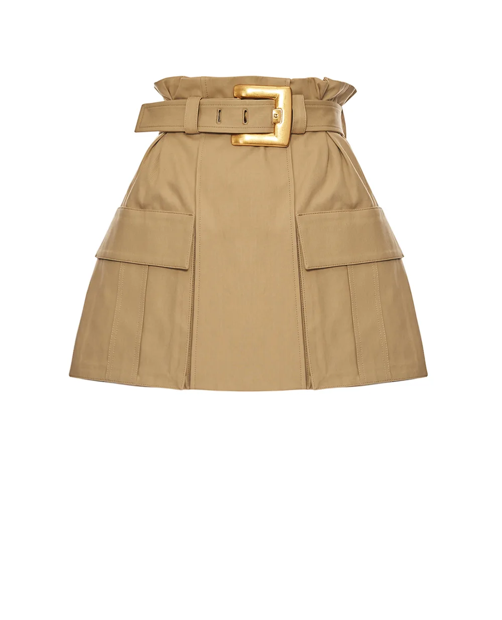 Юбка из габардина с высокой талией Balmain FF1LBA97CF69, бежевый цвет • Купить в интернет-магазине Kameron
