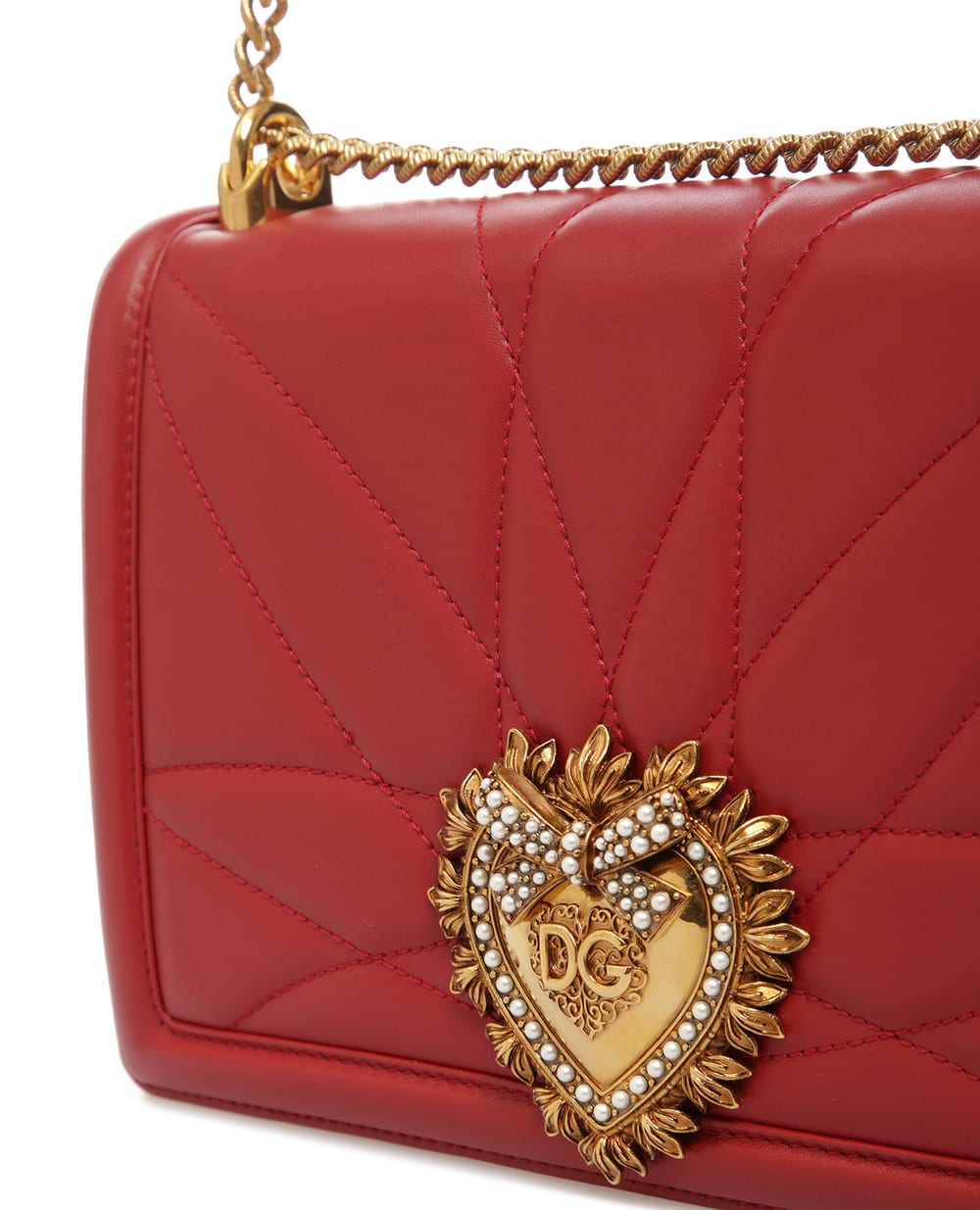 Кожаная сумка Devotion Large Dolce&Gabbana BB6651-AV967, красный цвет • Купить в интернет-магазине Kameron