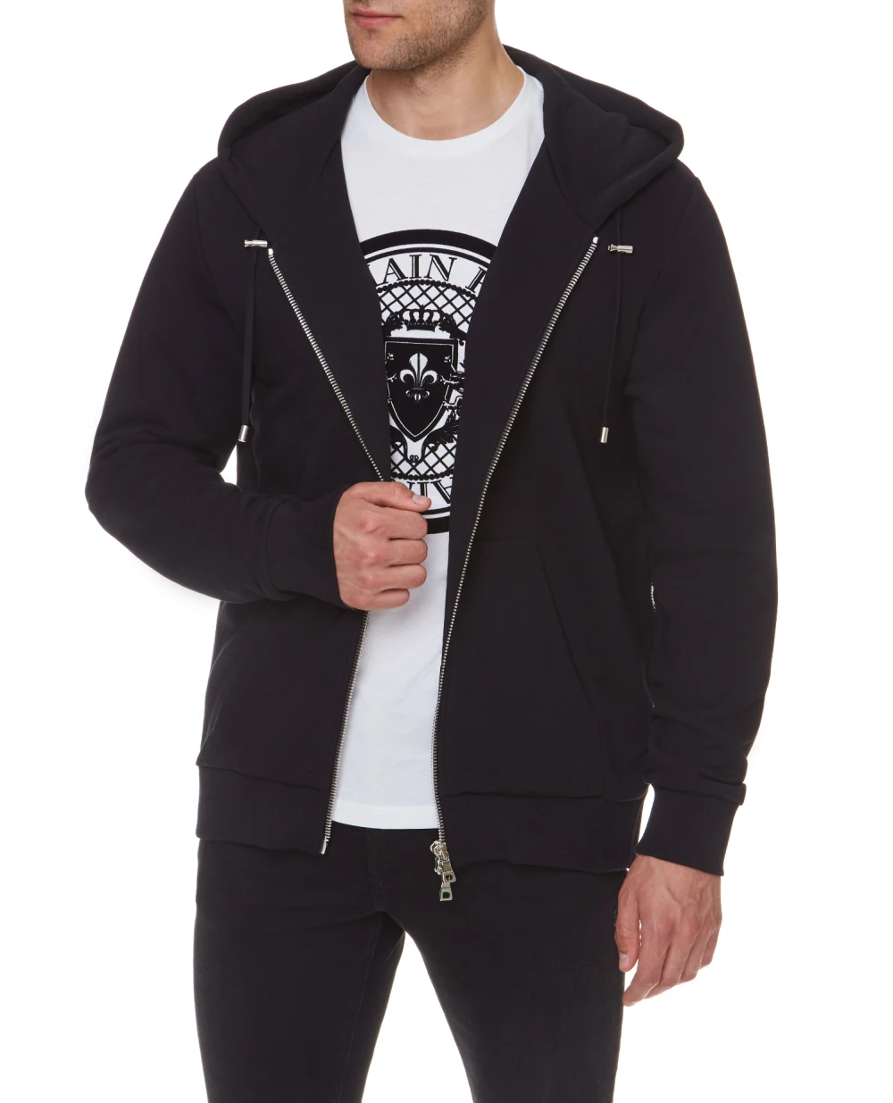 Худи Balmain WH1JR010B141, черный цвет • Купить в интернет-магазине Kameron
